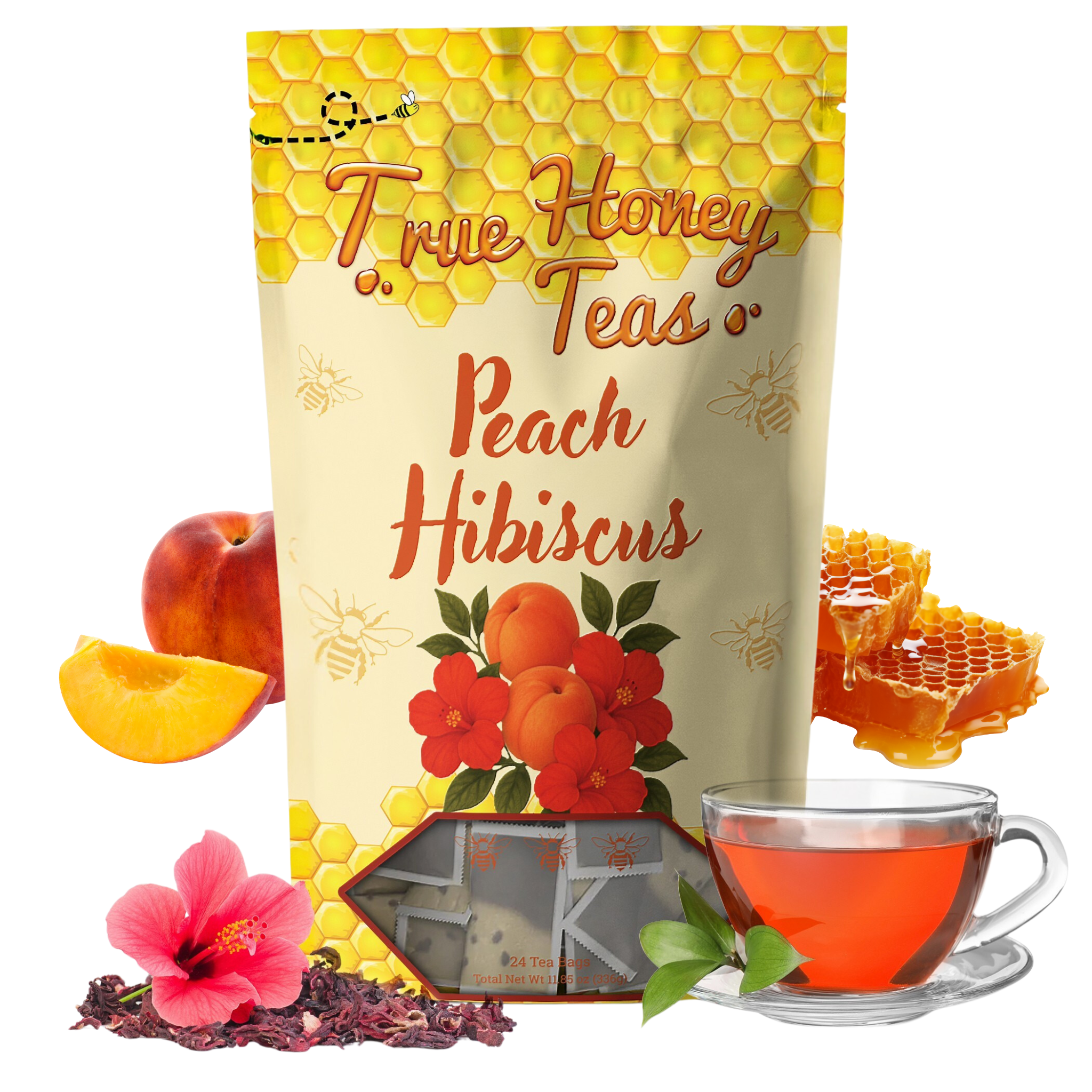 Peach Hibiscus 24 Pack