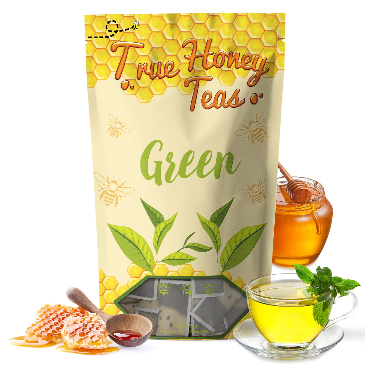 Green Tea Pac Green Tea Bags – 24 Pack – True Honey Teas